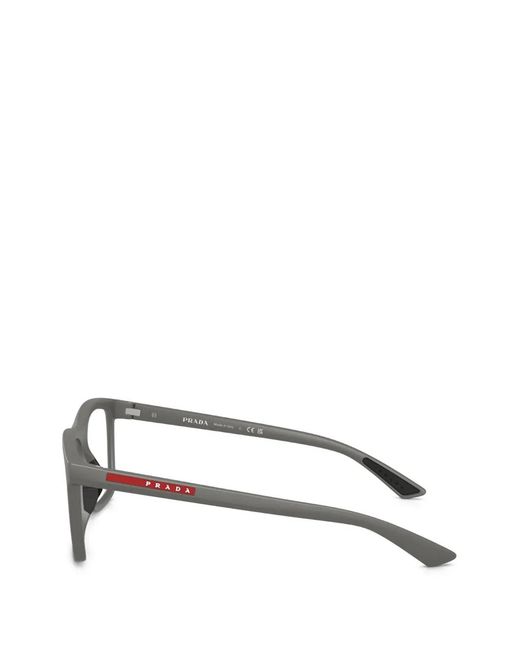 Prada Linea Rossa Gray Ps 01Tv Rectangle-Frame Glasses
