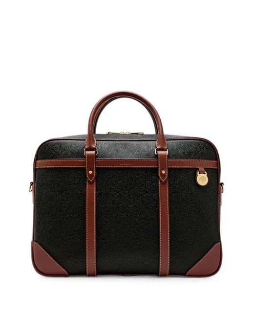 Mulberry Black Grainy-Leather Briefcase for men