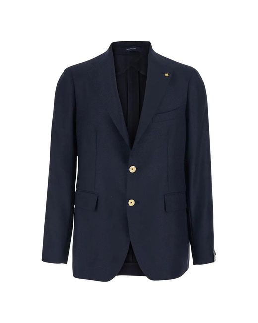 Tagliatore Blue Single-Breasted Blazer for men