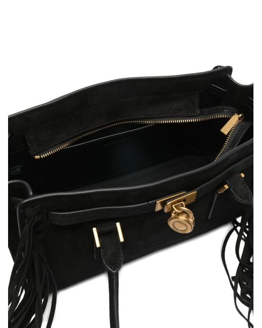 MICHAEL Michael Kors Black Small Hamilton Moderne Fringe-Detail Tote Bag