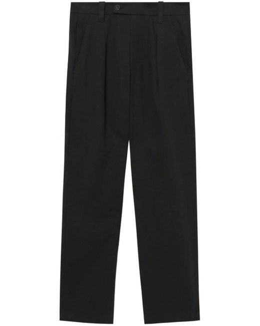 A.P.C. Black Pleat Detailing Cropped Trousers for men