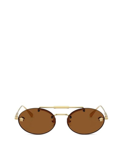 Versace Metallic Medusa Oval-Frame Sunglasses