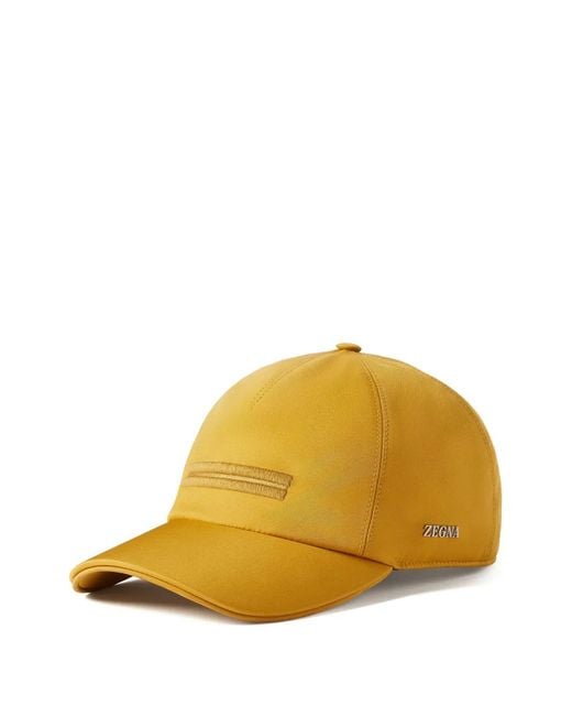 Zegna Yellow Microfiber Motorin Baseball Cap for men