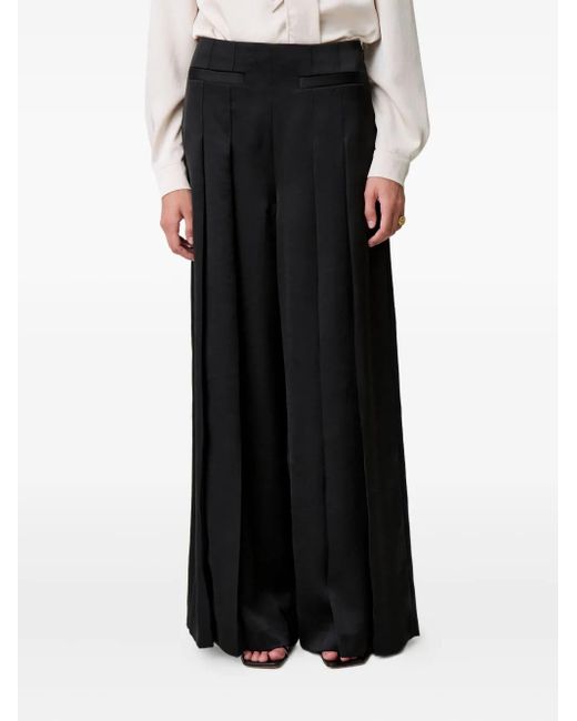 Pantalon Palazzo À Design Plissé Claudie Pierlot en coloris Black