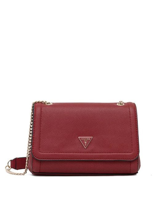 Guess Red Mini Noelle Chain Detail Cross Body Bag