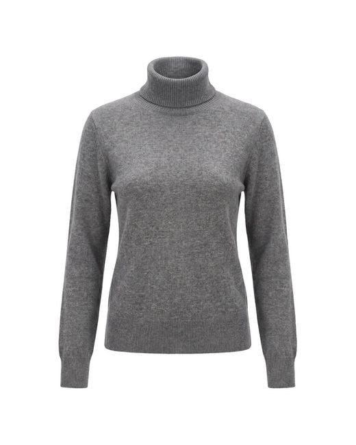 Not Shy Gray Laurene Roll-Neck Cashmere Sweater