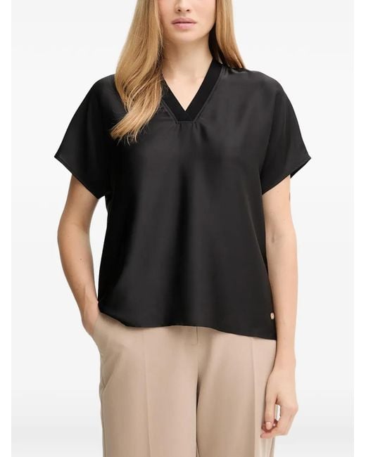 Joseph Ribkoff Black V-Neck Blouse