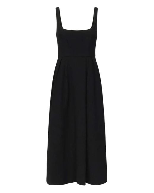 Alessandra Rich スクエアネック プリーツドレス Black