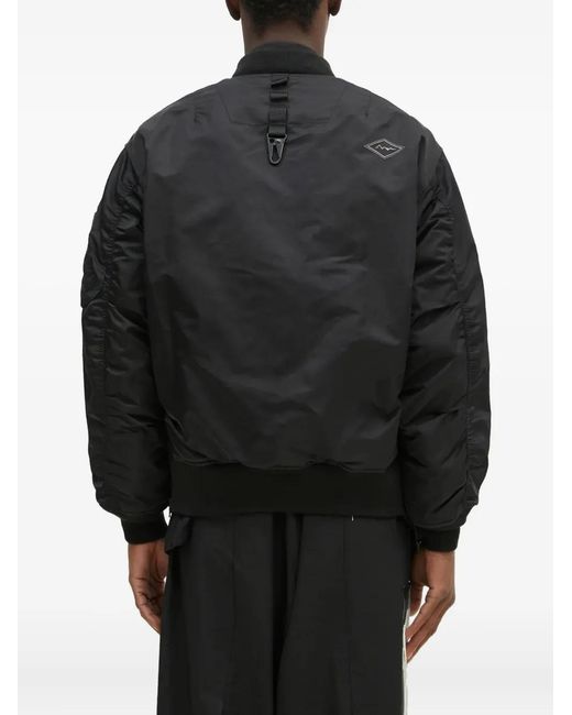 Manastash Black Ribbed Bomber Jacket for men