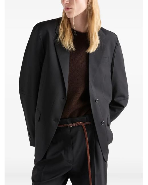 Prada Black Wool Oversized Blazer