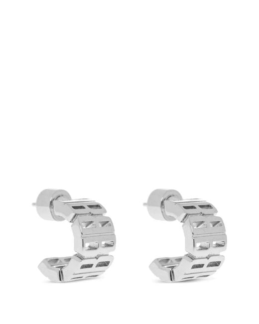 Balenciaga White Nano Logo Earrings