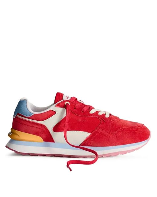 HOFF Red Rubeus Suede Panelled Sneakers for men