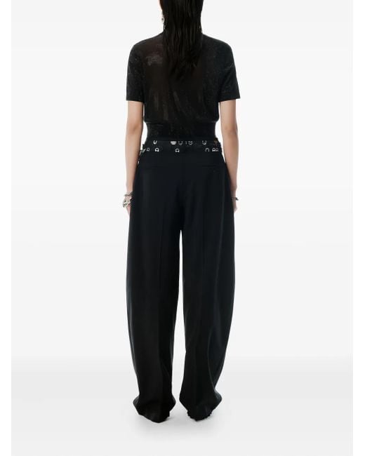 Alexander Wang Black Short-Sleeved Cropped Top