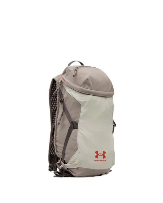 Under Armour Gray Ua Launch Trail Logo-Detail Backpack