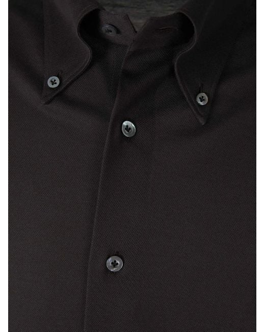 Fray Black Button-Fastening Shirt for men