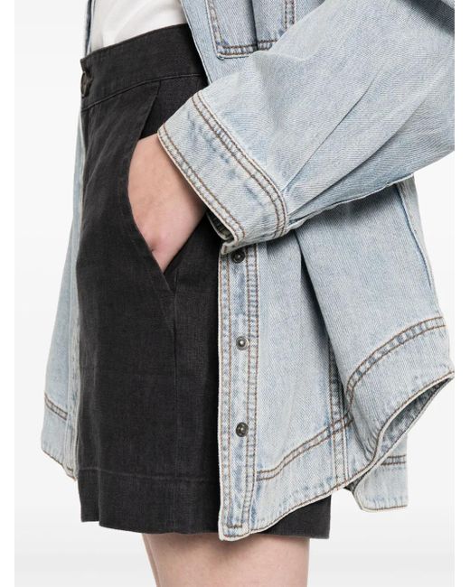 Vince Black Elasticated-Waist Shorts
