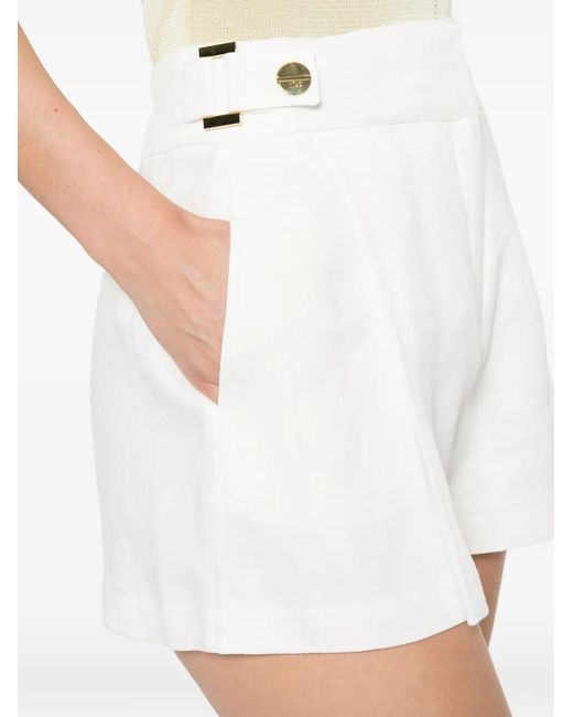 Elisabetta Franchi White Short Boutonné