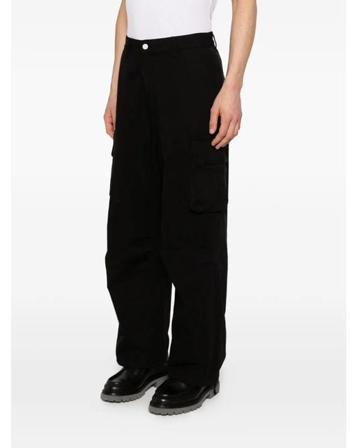 Arte' Black Belt-Loops Cargo Pants for men