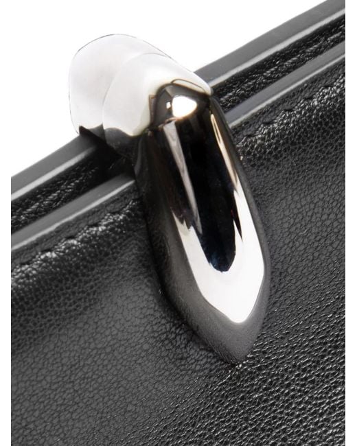 Vera Wang Black Grained Leather Clutch Bag