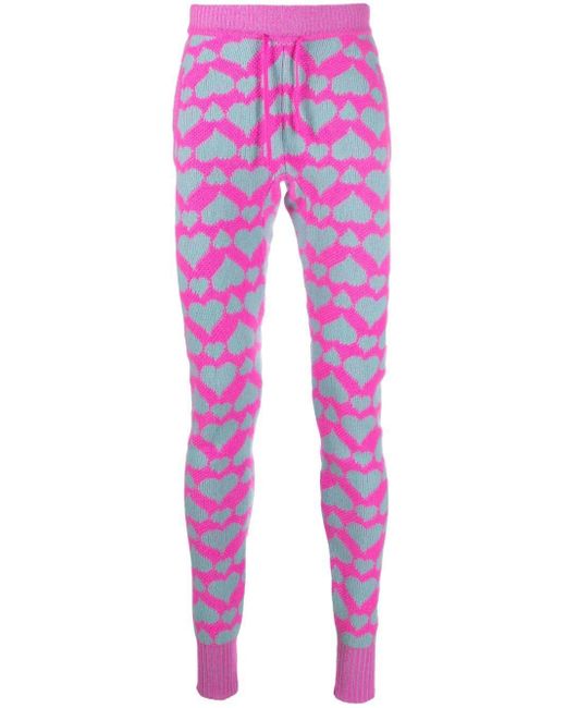 Vivienne Westwood Intarsia-knit Wool Track Pants in Pink for Men | Lyst