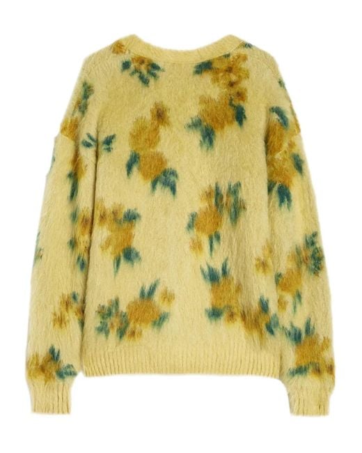 Jil Sander Yellow Brushed-Effect Cardigan for men