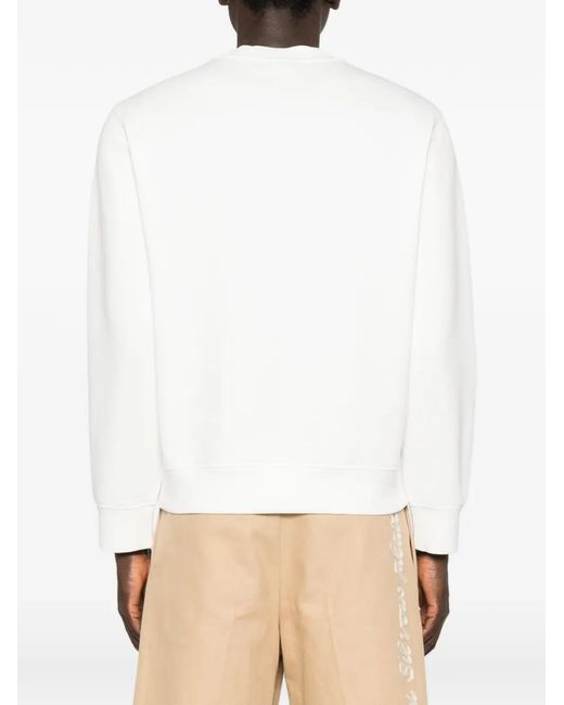 Emporio Armani White Logo Cotton Sweatshirt for men
