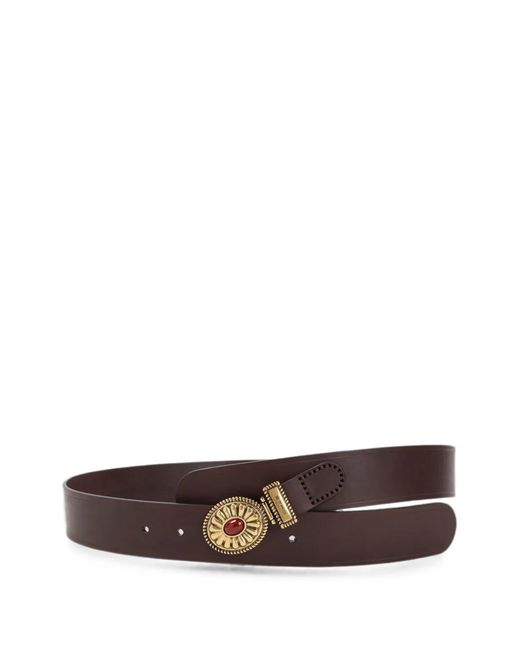 Etro White Cabochon-Embellished Buckle Belt