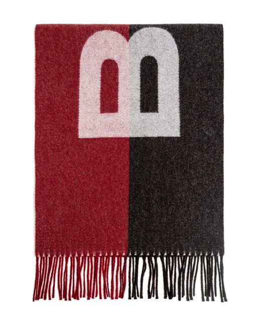Sciarpa Con Frange E Logo di Bally in Red da Uomo