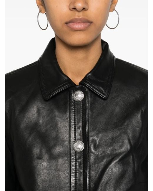 Zadig & Voltaire Black Litchi Leather Jacket