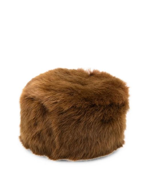 Saint Laurent Brown Pillbox Hat