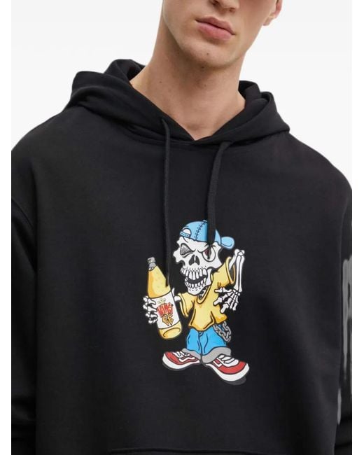 Vans Black Graphic-Print Cotton Hoodie for men