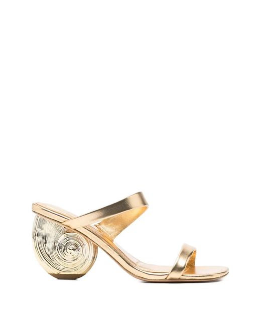 Jonathan Simkhai Metallic Textured Heel Sandals