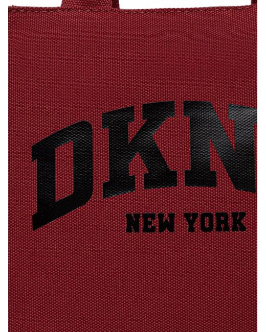 DKNY Red Medium Hadlee Logo-Print Tote Bag