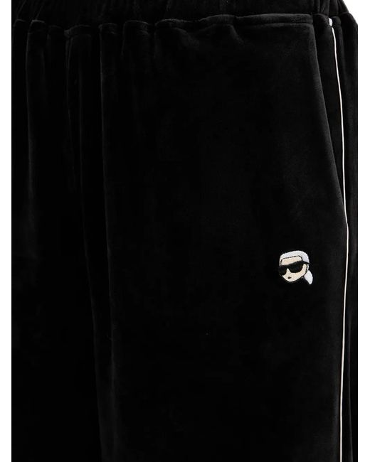 Karl Lagerfeld Black Hose mit Streifendetail