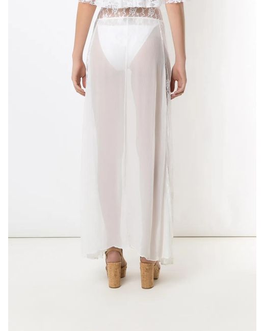 Amir Slama White Lace Maxi Skirt