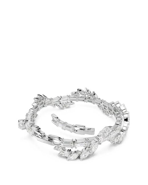 Swarovski White Mesmera Crystal-Embellished Leaf-Motif Bracelets