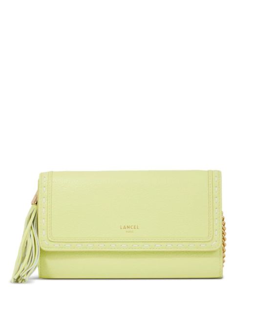 Lancel Yellow Leather Chain Wallet