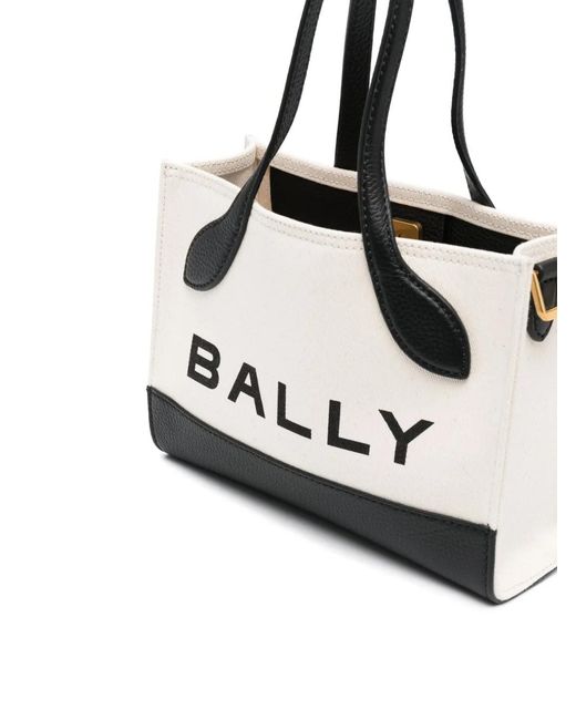 Bally Black Logo-Print Cotton Canvas Tote Bag