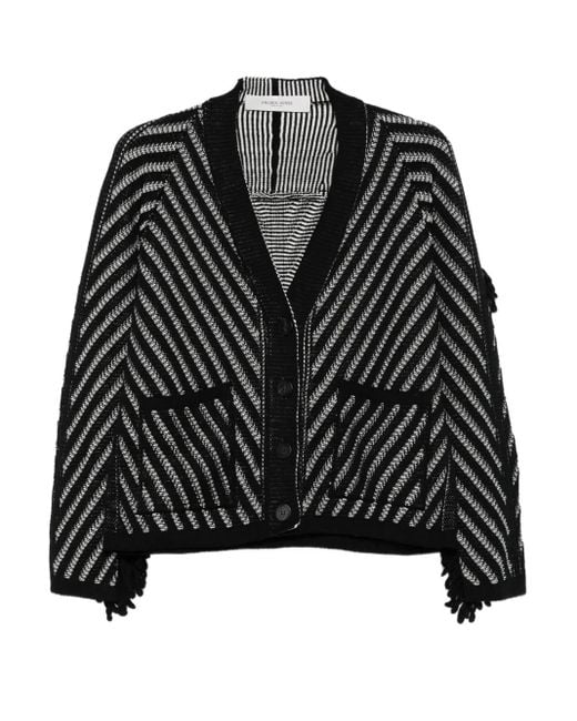 Golden Goose Deluxe Brand Black Striped Wool Cardigan
