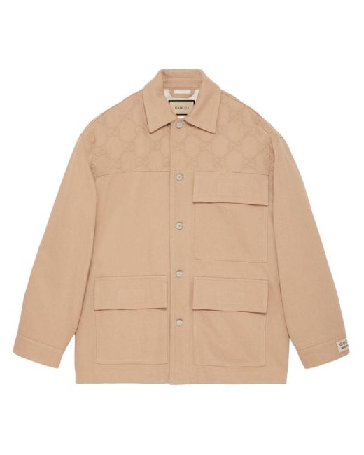 Gucci Natural GG-embossed Organic-cotton Jacket for men