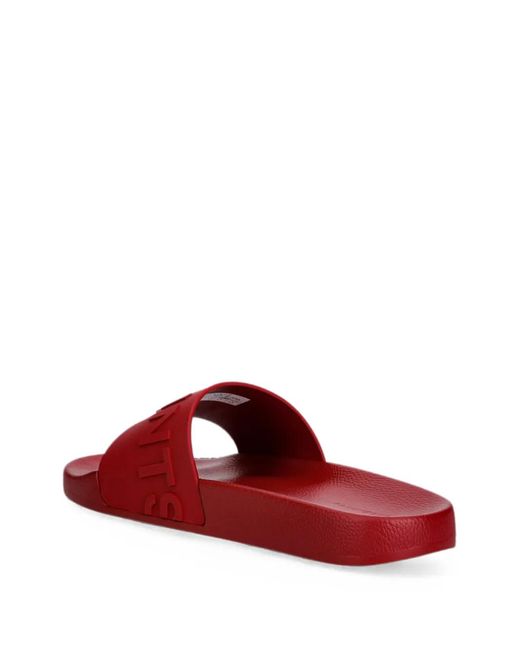 AllSaints Red Biggy Logo-Embossed Slides
