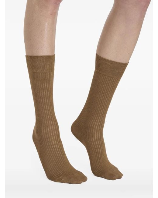 Wolford White Ribbed-Knit Stretch-Cotton Socks (Set Of Three)