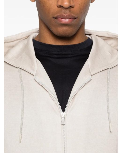 Eleventy White Zip-Up Hoodie for men
