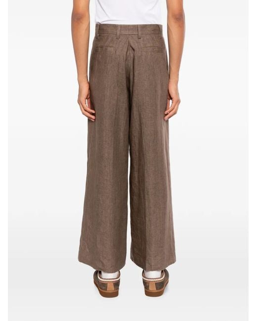 ERL Brown Wide-Leg Tailored Trousers
