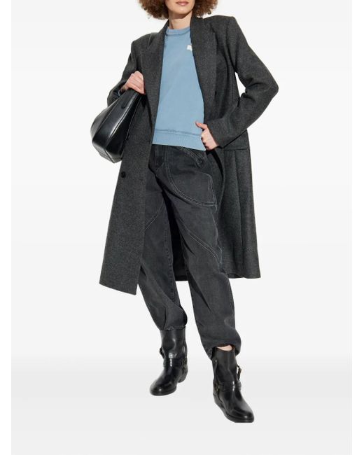 Isabel Marant Black Double-Breasted Wool Coat