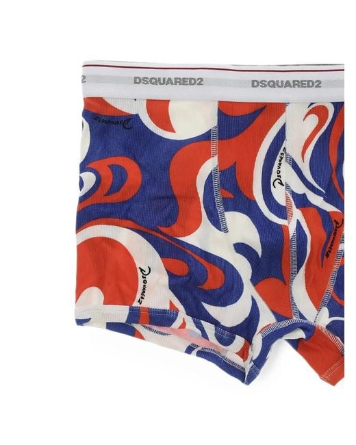DSquared² White Ribbed-Knit Patterned Boxers for men