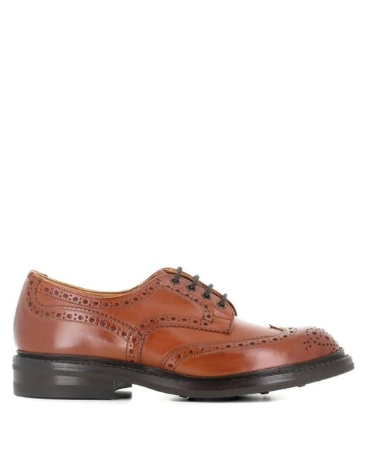Tricker's Brown Bourton Brogue Derby Shoes for men