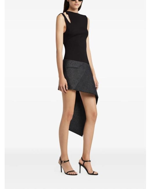 Courreges アシンメトリーネック トップ Black