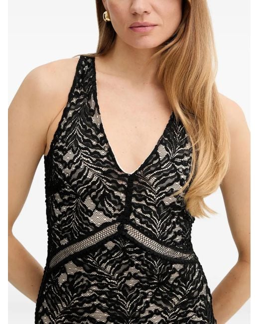 Guess Black Sleeveless V-Neck Maxi Dress