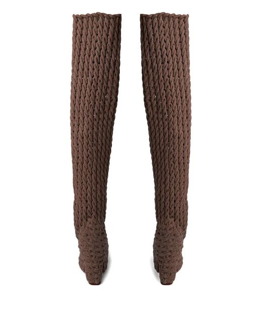 Isa Boulder Brown Knitted Boots